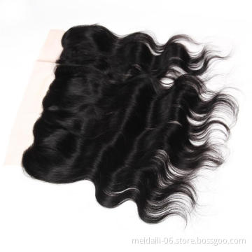 Wholesale price natural color body wave virgin brazilian hair 13x4 lace closure frontal closure body wave lace closure